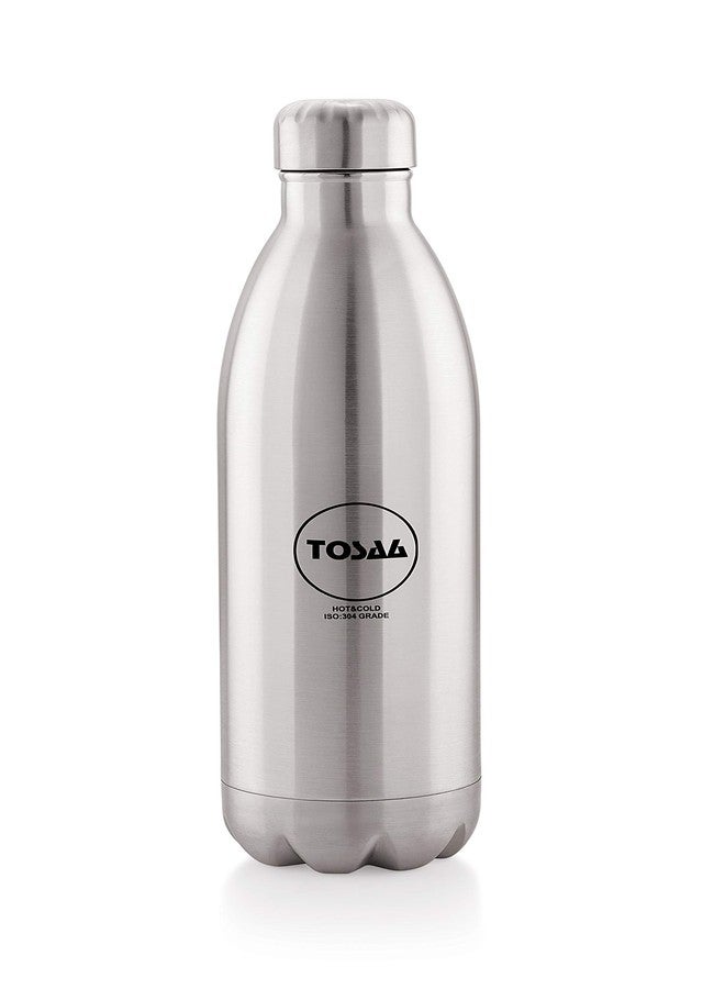 Tosaa Hot & Cold Double Wall Vacuum Insulated Flask Water Bottle Stainless Steel 1000 ML, Matt - Image 1